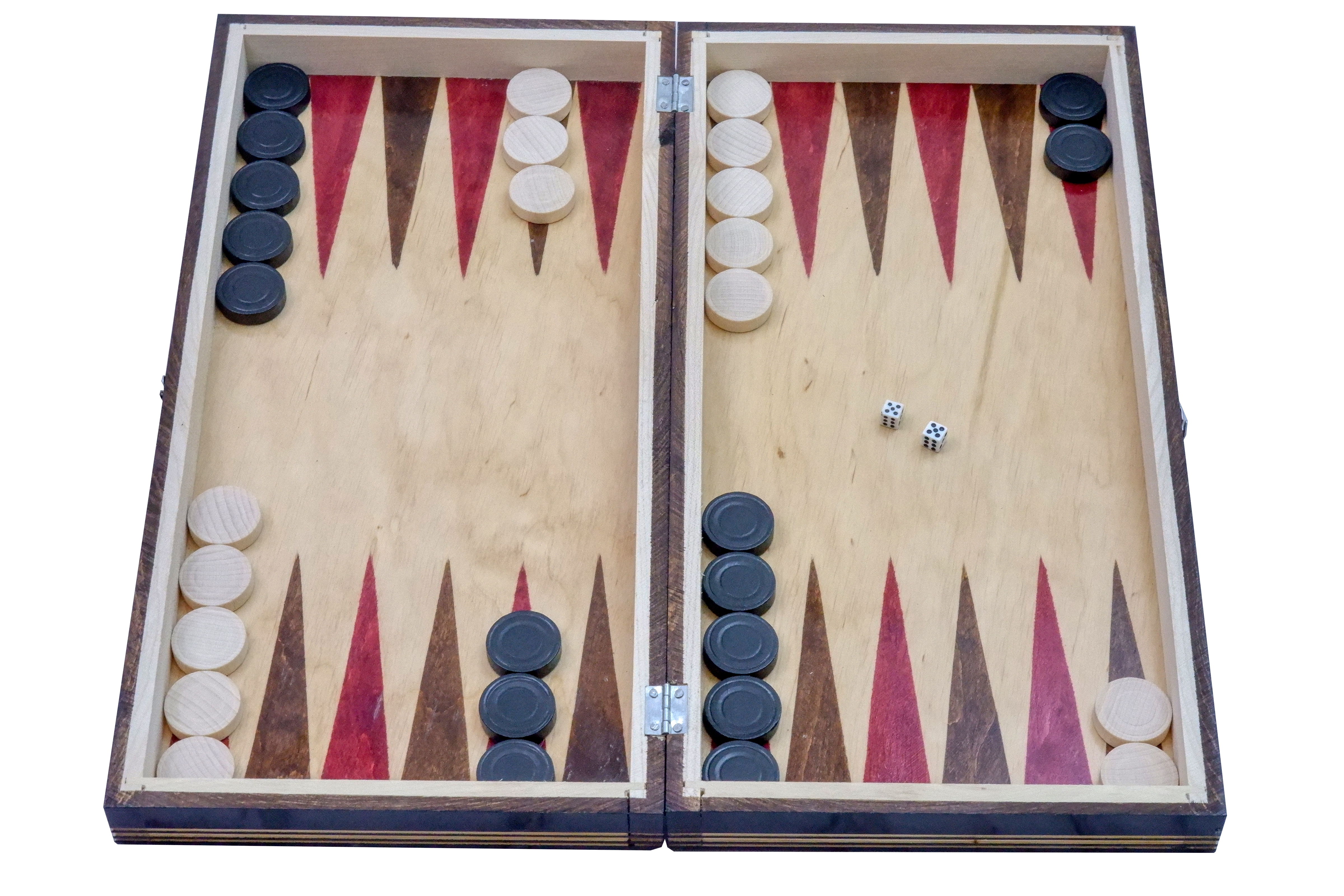 Set de Table și Dame 100% din România din Lemn Natural de Fag Lucrat cu Mâna Liberă, 38×38 cm, Negru cu Alb